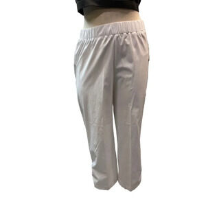 Zenergy White Elastic Waist Capri Pants